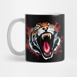 Angry Roaring Tiger Face Mug